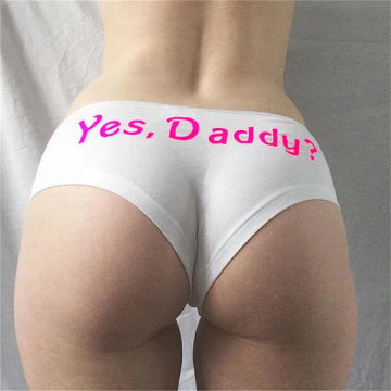 Pink LOVE Hearts Panties YES DADDY Printed Sexy Sports Underwear for Women Sexy Seamless Underwear Cute Sweet Sports Briefs