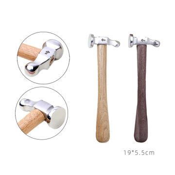 Mini Wooden Hammer Creative Hammer Head DIY Stainless Steel Jewelry Round Hammer Multifunctional Manual  for Leather Hand Tools