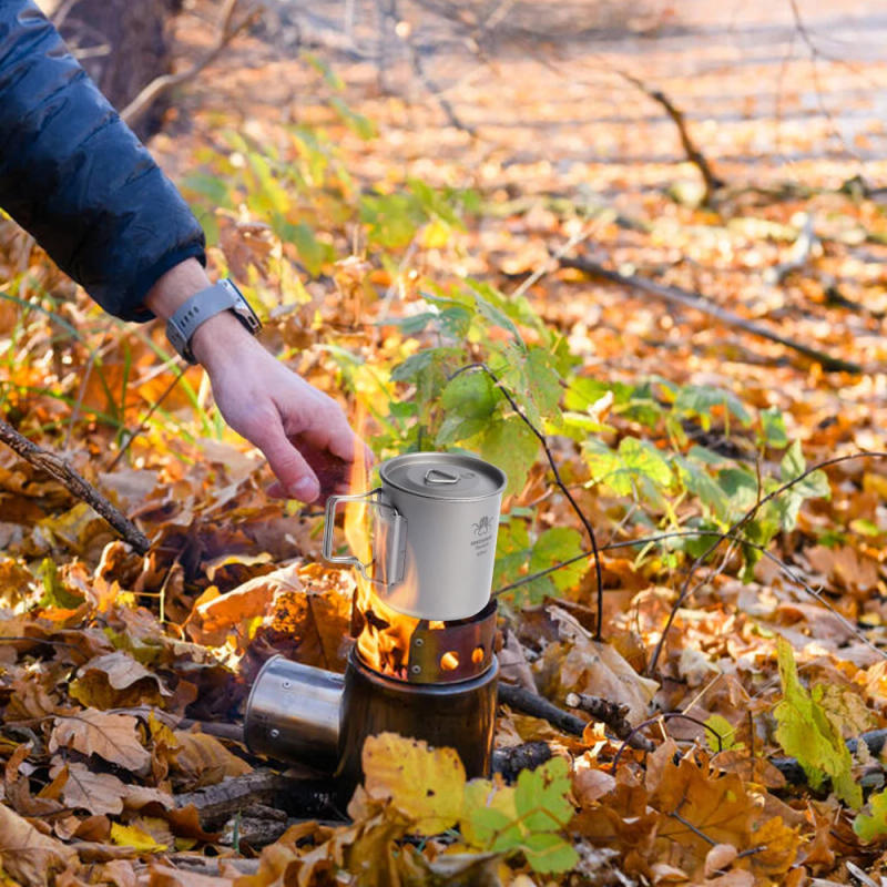 Description Picture 3 of item420ml/450ml Titanium Cup with Foldable Handles Lightweight Water Cup for Outdoor Hiking Backpacking Camping Fishing