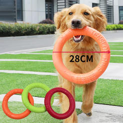 EVA Flying Discs for Dog Training, Ring Puller Resistant Bite Floating Toy Outdoor Interactive Game, Playing Products Puppy 28CM