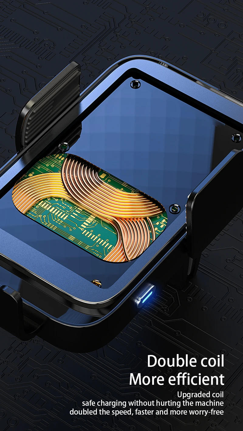 Description Picture 6 of item15W Wireless Car Charger Dual Coil Auto Car Phone Holder Stand For iPhone 14 13 12 X Samsung Z Flip Infrared Fast Car Charging