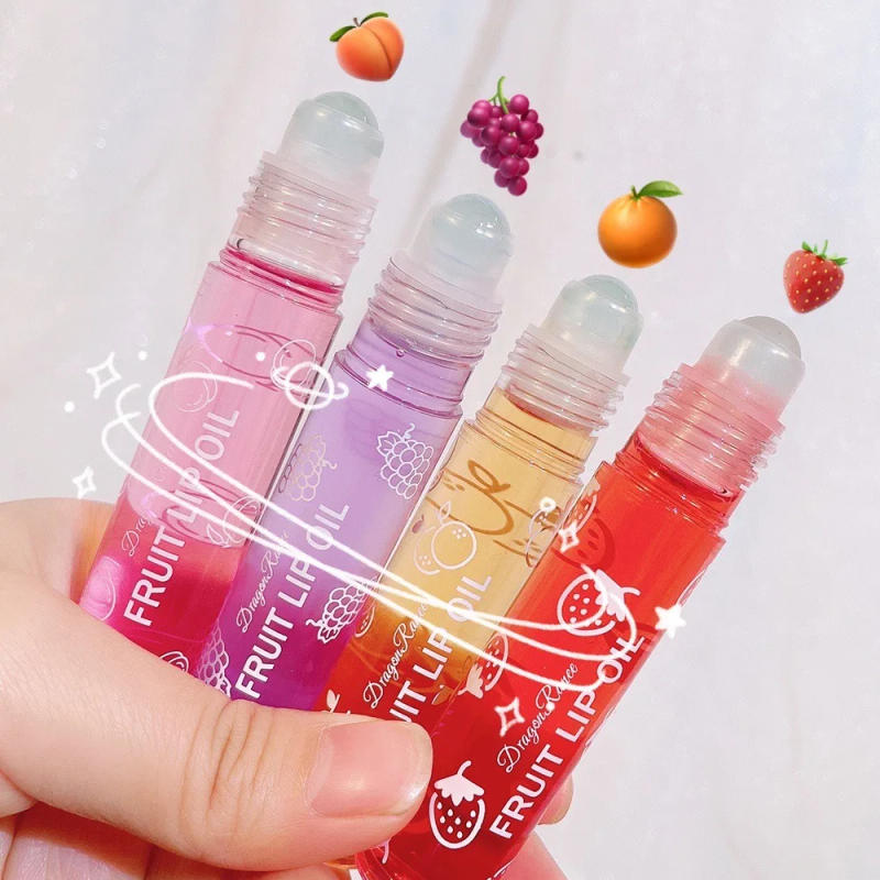 Description Picture 4 of itemFresh Fruit Roll-on Lip Balm Lip Makeup Primer Moisturizing Clear Transparent Lip Oil Long Lasting Hydrating Lip Gloss Cosmetics