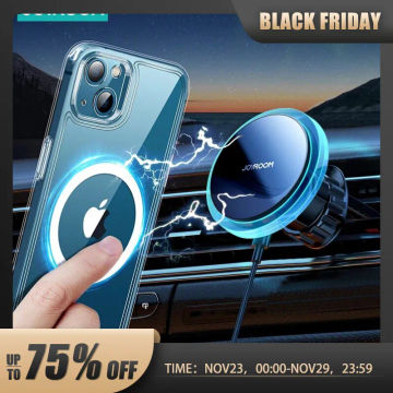 Joyroom Wireless Charging Magnetic Car Phone Holder Wireless Charger For iPhone 14 13 12 Pro Max Bluer Light Phone Holder In Car