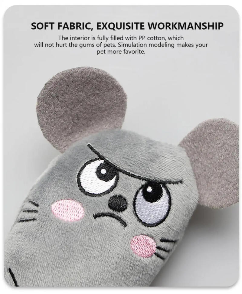 Description Picture 4 of itemCat Mint Toys Molars Chew Interaction Plush Toys Mice Shape Intelligence Bite Resistance Scratch Bite Self Hi Molars Teeth Clean