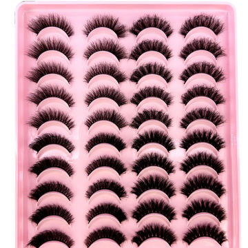 New Mixed 20 Pairs 5D Fluffy Mink Eyelashes 3D Natural False Eyelashes Mink Lashes Soft Eyelash Extension Makeup Kit Cilios