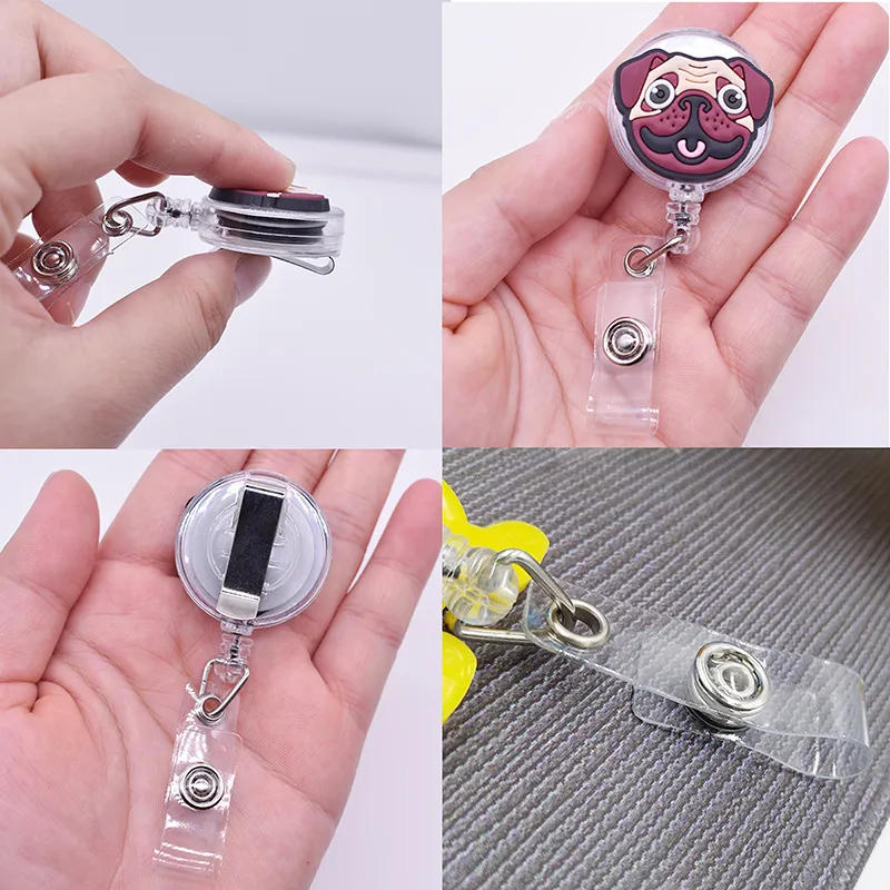 Description Picture 3 of itemSingle Sale Evil Eyes Retractable Badge Holder for Nurses Porta Credencial Name Tag Id Card Holder Lanyards Badge Reel Clip
