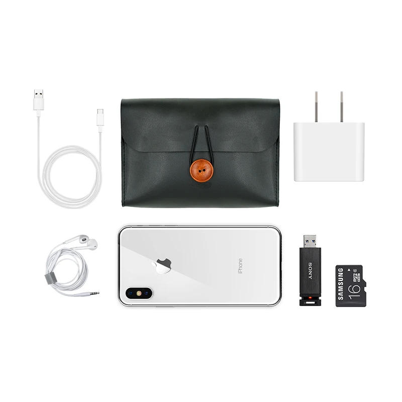 Description Picture 3 of itemPU Leather Pouch Chargers Storage Bags Sleeve cover for Surface & Macbook Accessories Mouse Data Line Power Spply Storage Bag