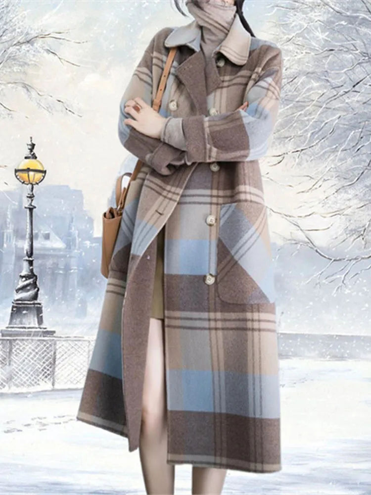 Elegant Women Woolen Coat Long