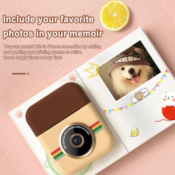 Child Camera Instant Print Dual Lens Instant Photo Printing Camera HD Video Recording with Thermal Photo Paper Educational Toys