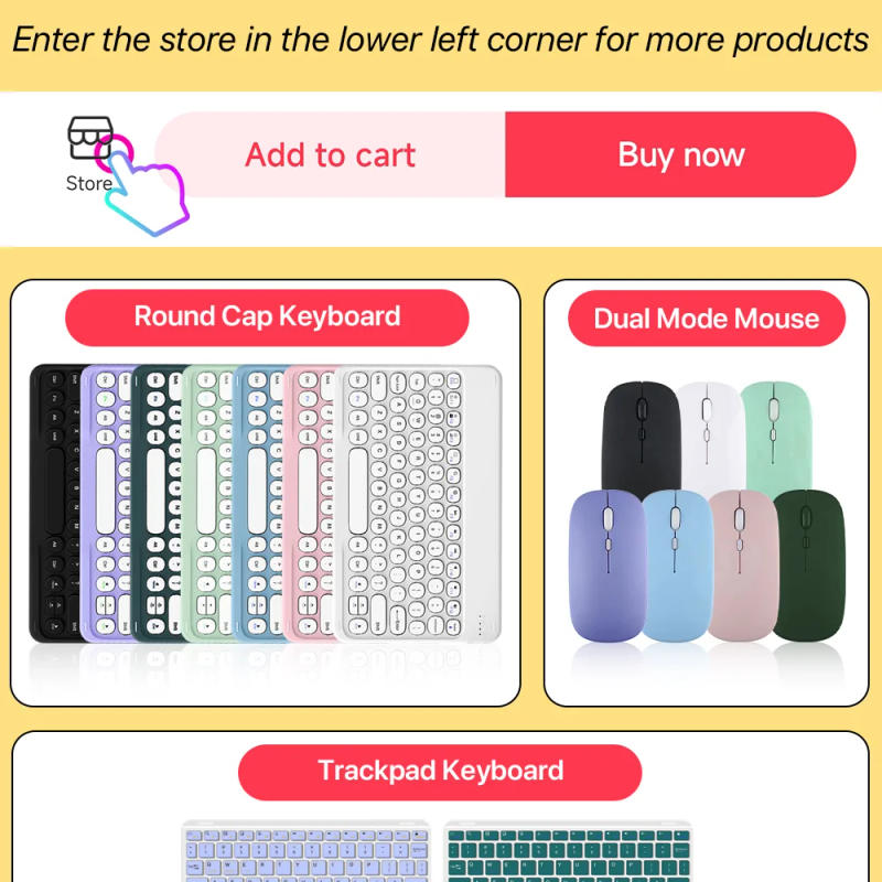 Description Picture 2 of itemBluetooth Keyboard And Mouse For iOS Android Windows System Rechargeable Portable Tablet Teclado For iPad MatePad Cell phone