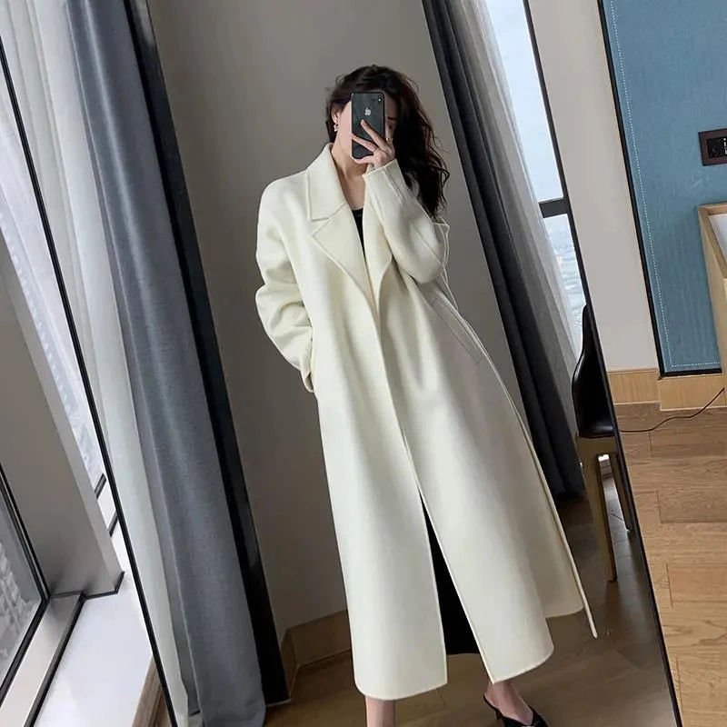 Elegant Midi Wool Blends Coat