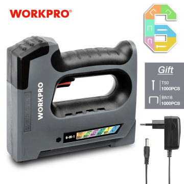 WORKPRO 6 In1 3.6V Heavy Duty Staple Gun Rechargeable Cordless Tacker For House Decor Renovations Upholstery, decoration