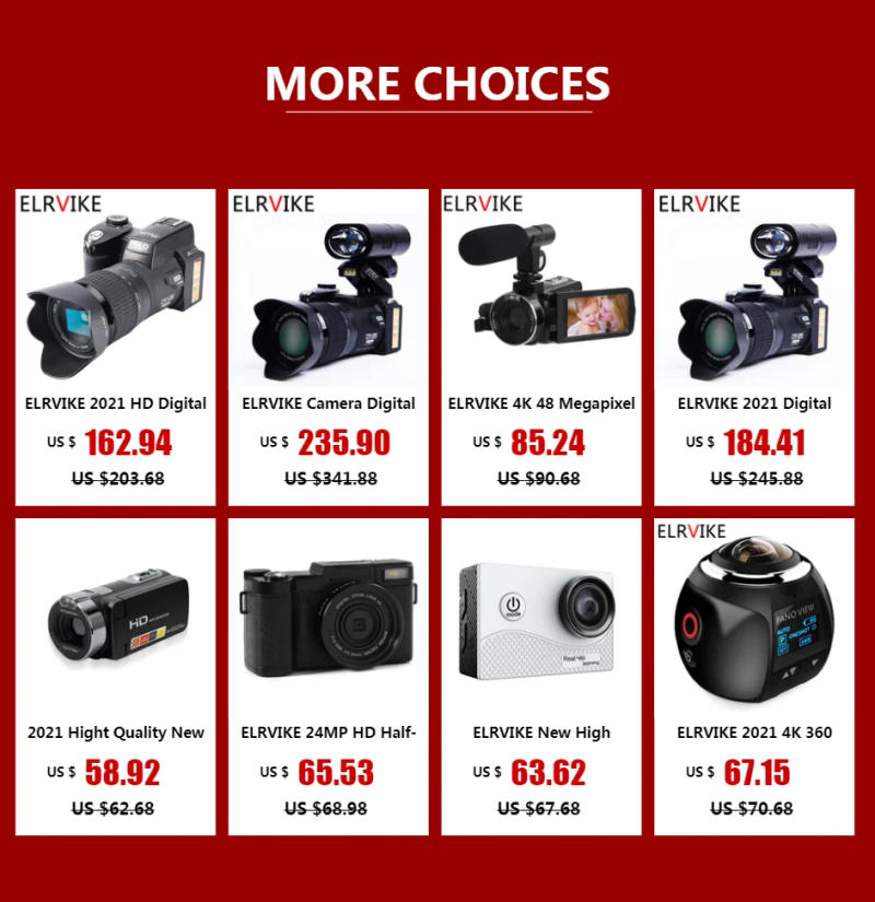 Description Picture 2 of itemELRVIKE HD1080P HD Waterproof Digital Camera Bare Metal Diving Camera 2.8 Inch Color Screen Panoramic Video