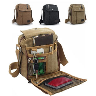 Man\'s Simple Causal Canvas Rucksack Multifunctional Outdoors Shoulder Sling Bag