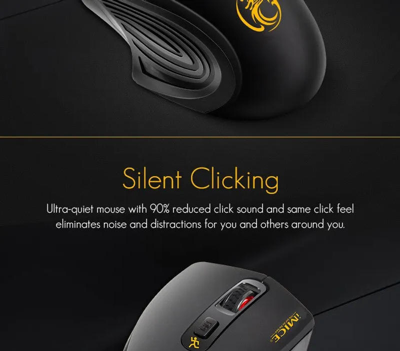 Description Picture 4 of itemIMICE G-1800 2.4Ghz Silent Mouse Bluetooth 1600DPI for Laptop Rechargeable 4 Keys Wireless Gaming Mouse USB Transmission 10m