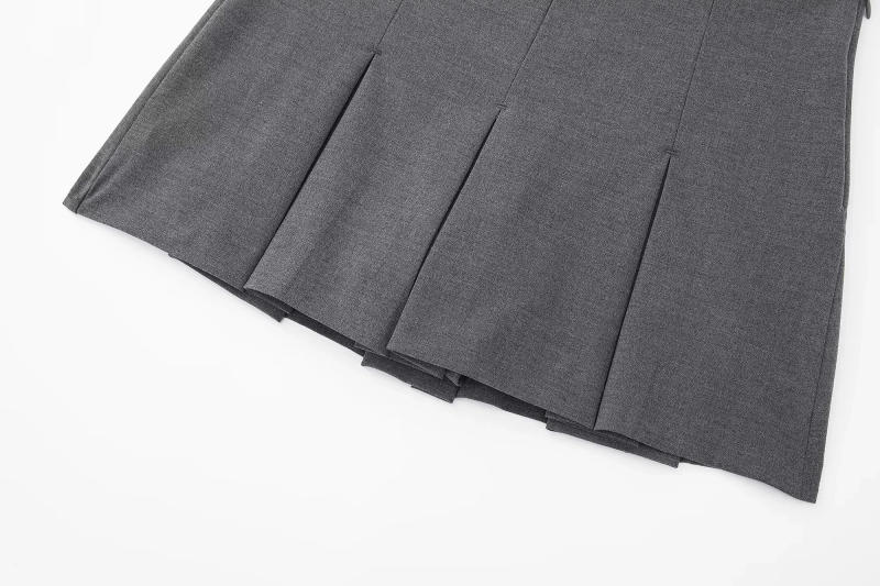 Description Picture 5 of itemWillshela Women Fashion Solid Pleated Side Zipper Skirts Shorts Vintage High Waist Female Chic Lady Shorts