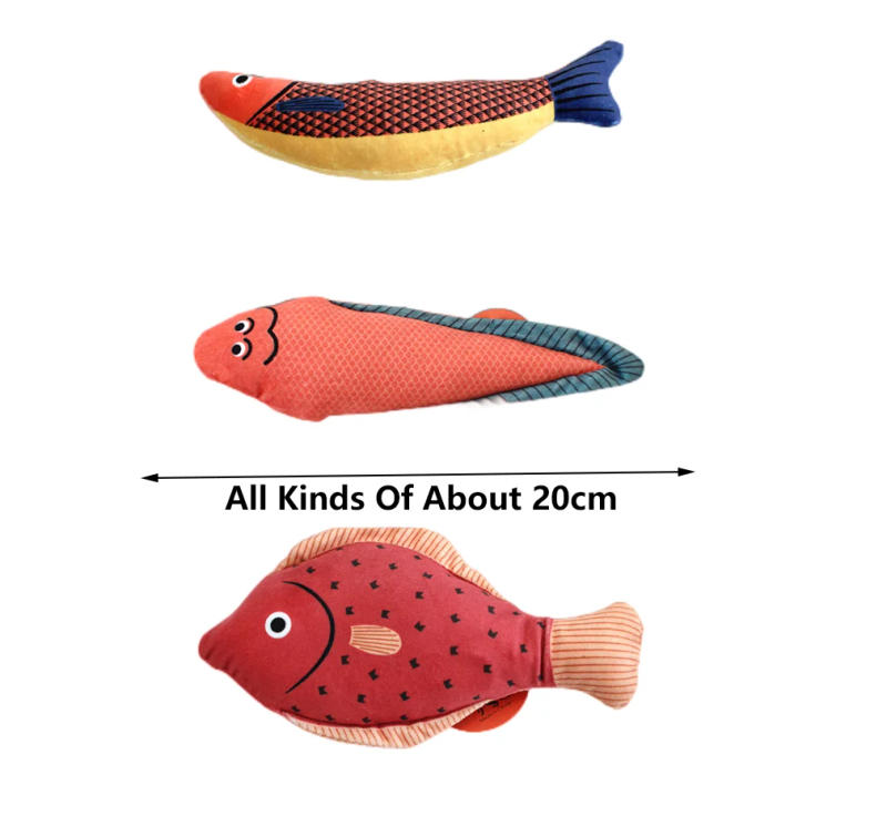 Description Picture 2 of itemCat Toy Training Funny Entertainment Fish Plush Stuffed Pillow 20cm Simulation Cute Fish Cat Toy Fish Interactive Pet Chew Toys