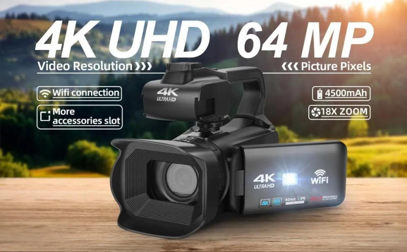 Description Picture 2 of item4K Digital Camera 64MP Video Camera With Manual Focus 4.0 Inch Touch Screen 18x Digital Zoom Video Recorder For YouTube New Best