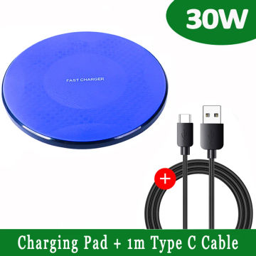 30W  Wireless Charger for iPhone 13 12 11 Xs Max X XR 8 Plus Fast Wireless Charging Pad for Samsung S22 S21 S10 Note 9 Xiaomi