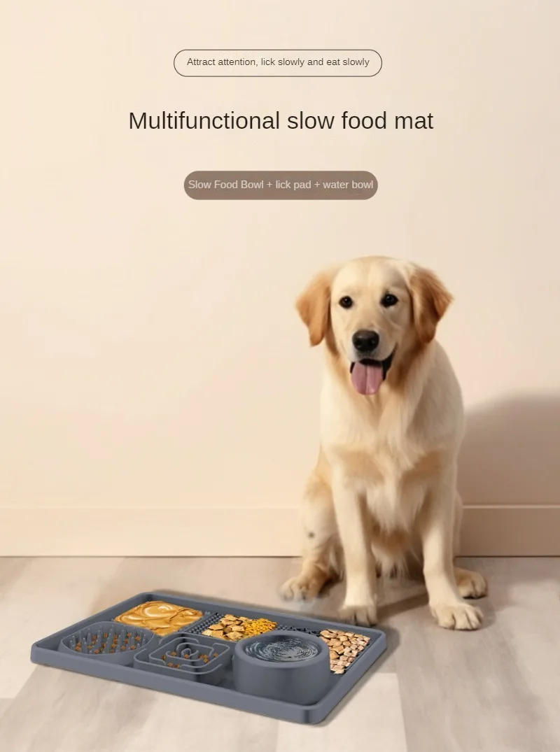 Description Picture 2 of itemSlow Feeder Bowl Lick Mat for Dogs, Silicone Interactive Pet Food Mat Feeding Licking Pad for Dog Cat, Healthy Eating Puzzle Mat