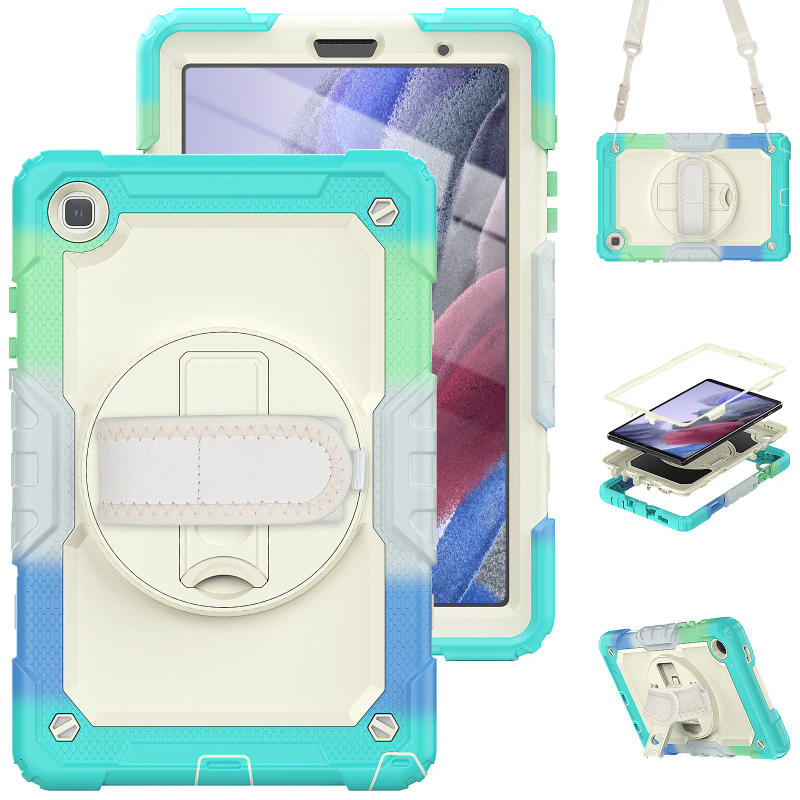Description Picture 2 of itemKids Proof Silicone Tablet Case For Samsung Galaxy Tab A7 Lite 2021 T220 T225 Shockproof Cover With Rotation Hand Strap Case