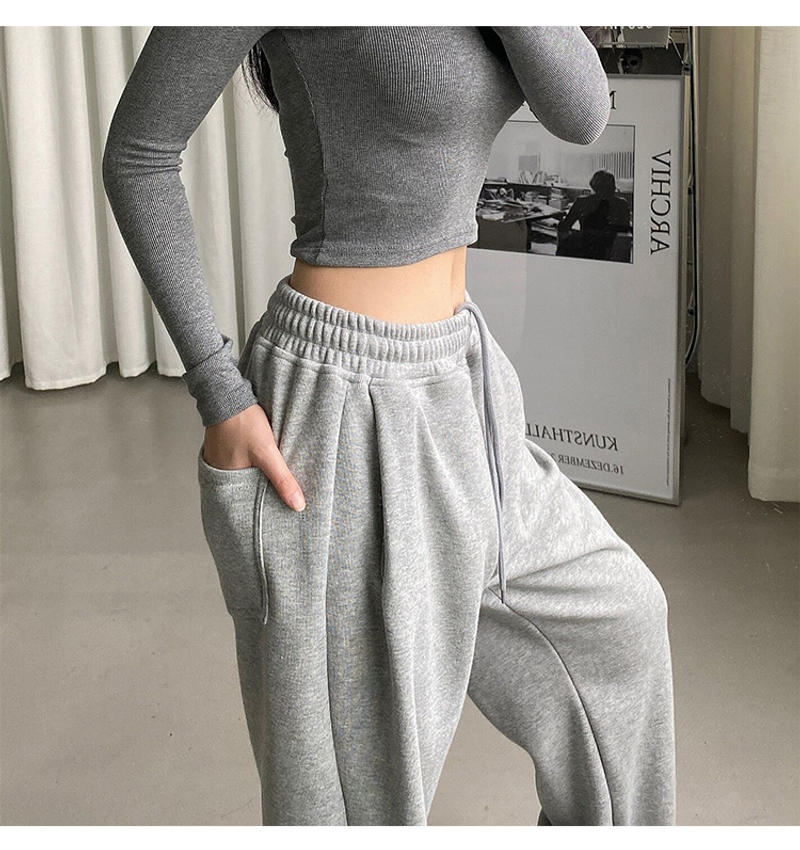 Description Picture 6 of item2022 Oversized White Velvet Baggy Sweatpants Women Autumn Loose Women's Sports Pants Thick Winter Trousers Joggers Streetwear