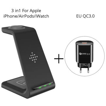 3 in 1 Wireless Charger Stand For iPhone 14 13 12 11 Pro Max Qi Fast Charging Induction Chargers For Apple Watch AirPods Samsung