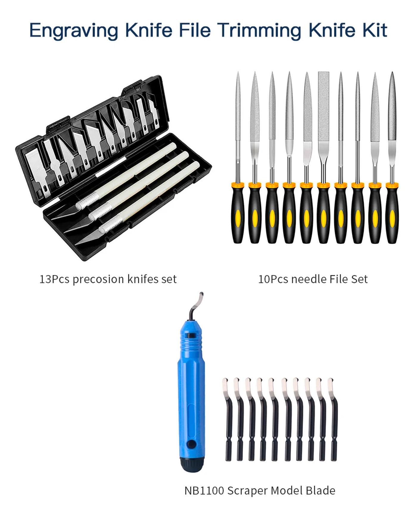 Description Picture 2 of itemTrimming Tool 3D Model Grinding Tool Deburring Engraving Knife Kit Carving Tool DIY 3D Printer Part File Cutter Scraper