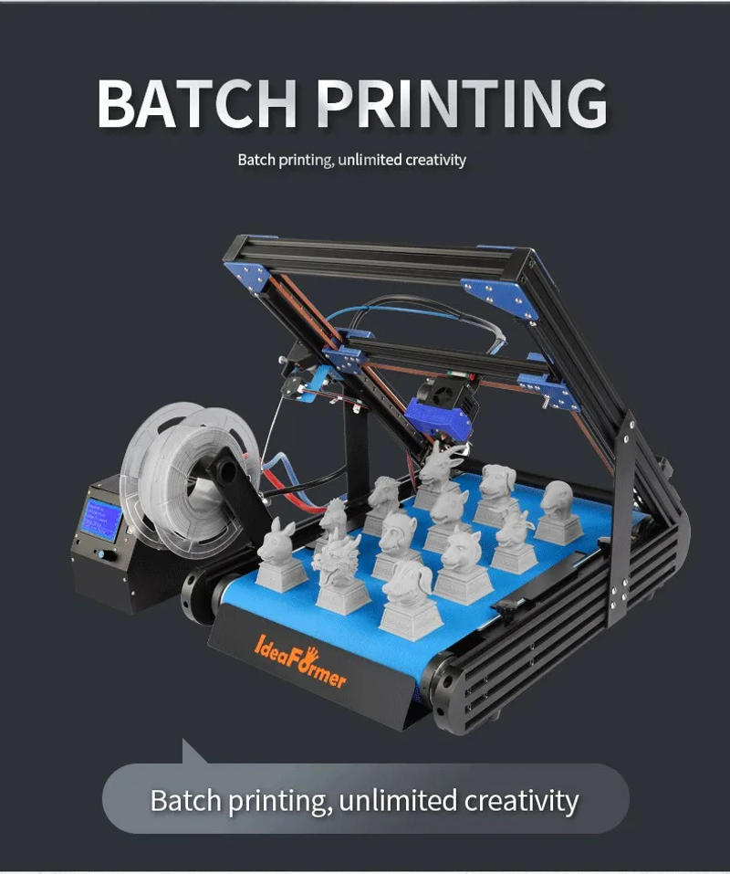Description Picture 4 of itemIdeaFormer IR3 V1 3D Printer Kit Dual Gear Extruder Infinite Z 0.4mm Nozzle Large Build Volume Silent PLA Filament impressora 3d