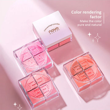 Four Square Grid Blush Matte  Orange Repairing Vitality White And Easy To Color Rouge Blusher Face Blush Makeup Beauty Makeup