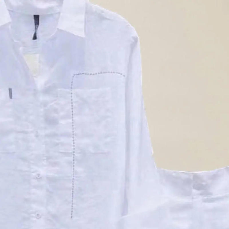 Description Picture 3 of item2 Pcs/Set Women Shirt Shorts Set Solid Color Loose Long Sleeves  Patch Pockets Irregular Hem Lapel Casual Female Spring Outfit