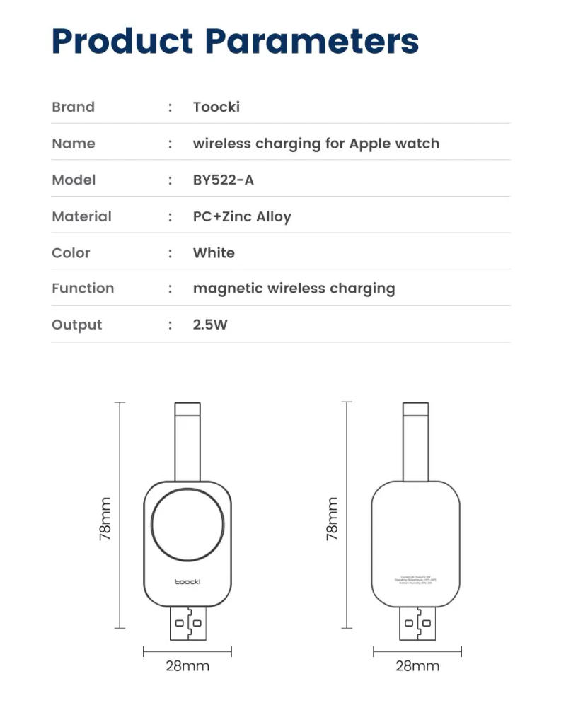Description Picture 4 of itemPortable Wireless Charger for Apple Watch 7 SE Magnetic USB Charger for IWatch Series 7 SE 6 5 4 Charging Station