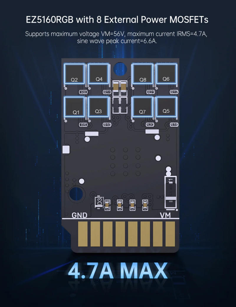 Description Picture 6 of itemBIGTREETECH EZ2209 EZ5160 Pro Integrated Quiet Driver And Heatsink 48V Drive 57 Stepper Motors For SKR3 EZ Motherboard Ender3 V2