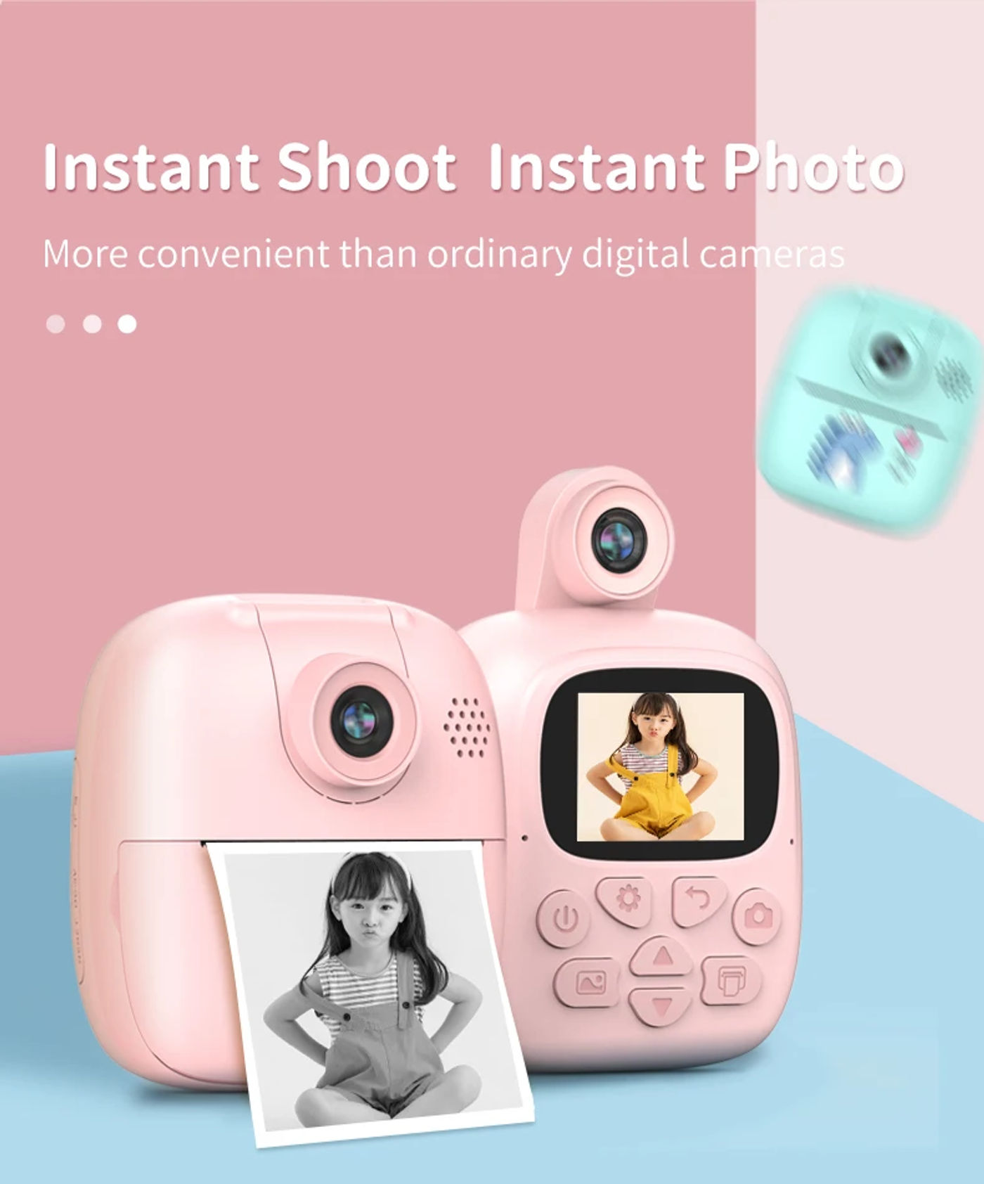 Description Picture 6 of itemChildren's Instant Print Camera With Thermal Printer Kids Digital Photo Camera Girl's Toy Child Camera Video Boy Christmas Gift