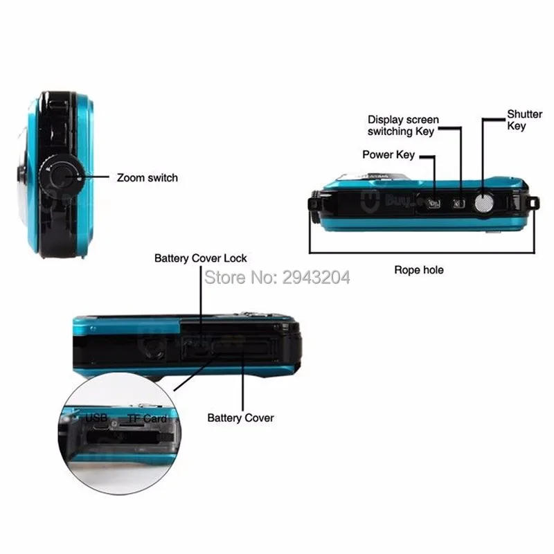 Description Picture 6 of item24MP Waterproof Digital Camera Underwater Camera Video Recorder Selfie Dual Screen DV Recording Camera