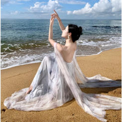 Summer New Bridal Prom Mesh Dress Celebrity Women Maxi Fairy Evening Princess Dress Elegant Party Grunge Evening Runway Vestidos