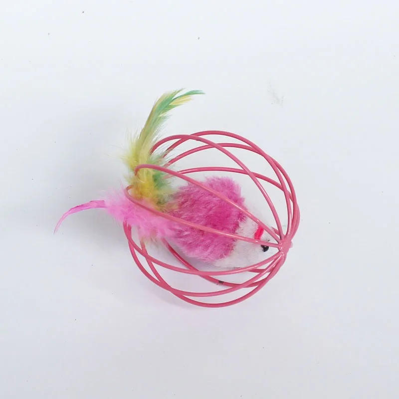 Description Picture 6 of item3pcs color random Cat Toy Caged Rat Stuffed Toys Random Color Kitten Catcher Toy Dog Funny Plaything Plush Mouse in Cage Interac