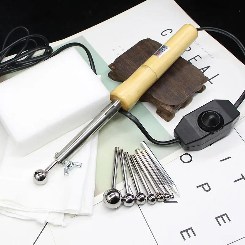 Description Picture 2 of item110V/220V Cloth Fabric Flower Making Tools set, 8 heads+Soldering iron fabric flower maker