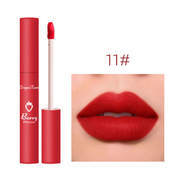 Lip Gloss Matte Velvet Sexy Dark Red Tint Liquid Lipstick Waterproof Lipgloss Lasting Lip Glaze Korean Makeup Cosmetics Party