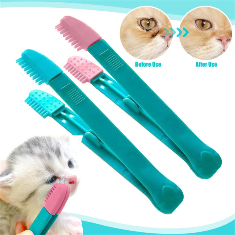 Description Picture 4 of itemEco-Friendly Kitten Eye Rub Handheld Cat Eye Wipe Rub Eyes Poo Brush Cleaning Reusable Buckle Design Pet Comb Tear Stain Brush