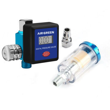 AIR GREEN Digital Pressure Gauge Regulator Unit For Spray Gun G1/4