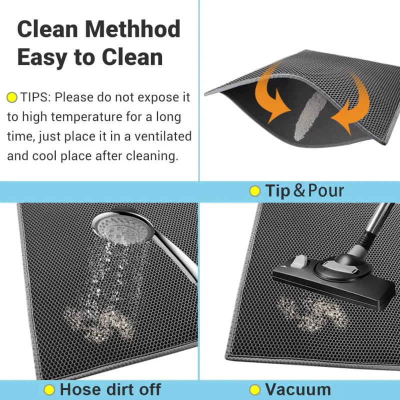 Description Picture 2 of itemCat Litter Mat Waterproof Urine Proof Kitty Litter Mat Honeycomb Double Layer Litter Box Mat Skidproof Soft EVA Cat Litter Mat