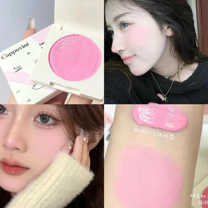 Description Picture 3 of itemMilk Cream Face Makeup Blusher Natural Smooth Nourishing Blush Long Lasting Grape Pigmented Rouge Purple Gel Cheek Mud Cosm B9H1