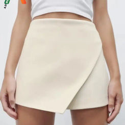 Adherebling Solid Color Skirt Shorts Women Traf High Waist Shorts for Women Skort Shorts Y2K Streetwear Casual Begie Shorts Chic