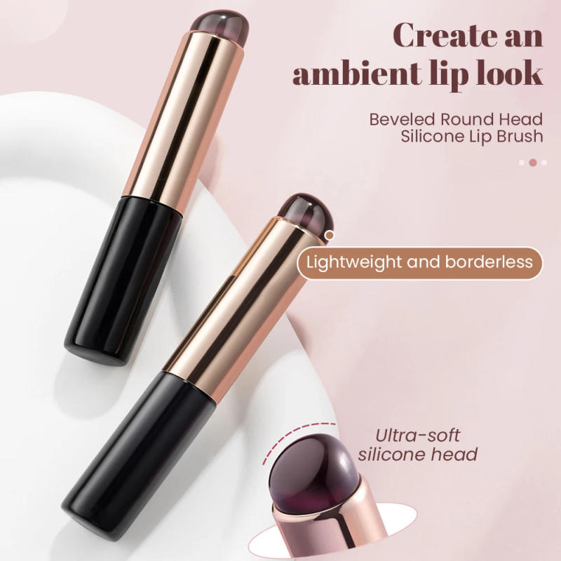 Description Picture 3 of itemAshowner Silicone Lip Brush Angled Concealer Makeup Brush Q Soft Portable Round Head Lip Mask Lipstick Blending Concealer Brush