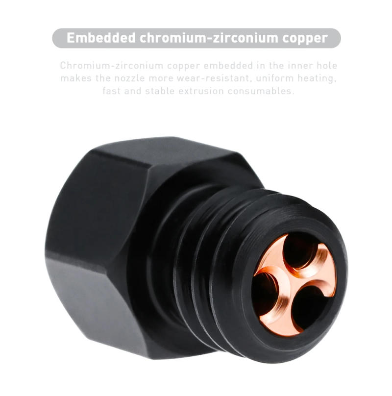 Description Picture 4 of itemHigh Quality V6 CHT Hardened Steel Nozzle High Flow 0.4/0.6/0.8mm V6 Nozzle For 1.75/3.0 MM Filament V5 V6 Hotend Nozzle