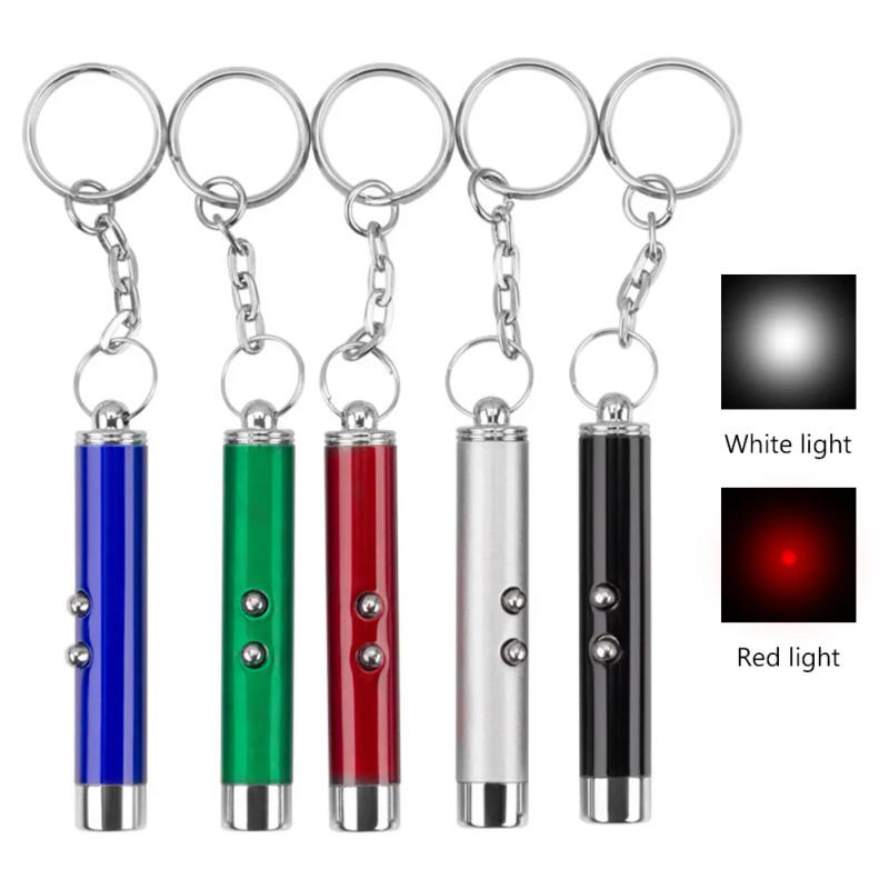 Description Picture 2 of itemCat Playing Pointer Pen Mini Keychain Dogs Cat Chase Torch Toy Red White LED Light Pet Animal Toys Flashlight Plaything