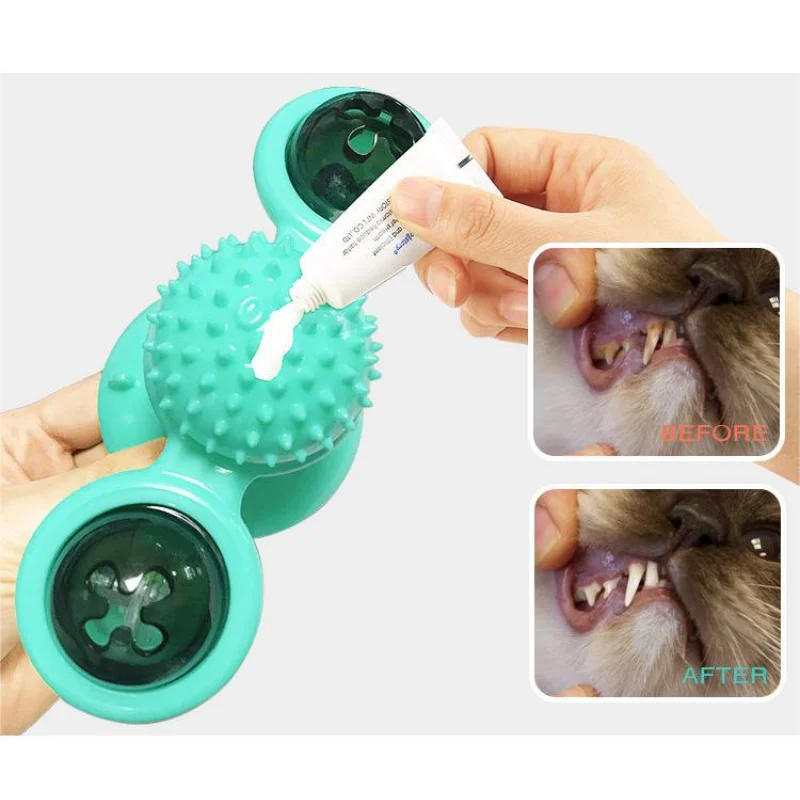 Description Picture 6 of itemFunny Cat Toy Spinning Windmill with LED Ball ＆Catnip Scratch Hair Brush Intelligence Training Suction Cup Cats Spinner Toy