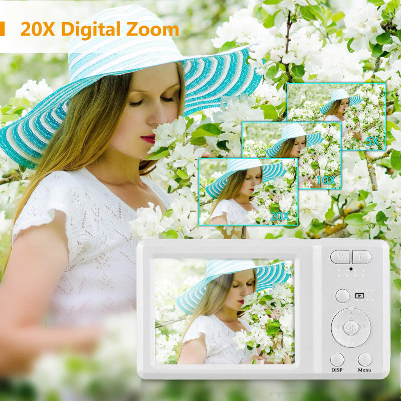 Description Picture 4 of item2.7-inch TFT Portable Digital Camera 56MP 4K Ultra HD 20X Zoom Anti-shaking with 2pcs Batteries Great Gift for for Kids Teens