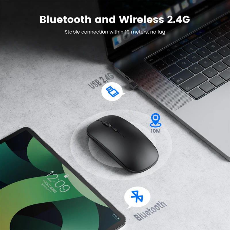 Description Picture 2 of itemRechargeable Wireless Mouse Bluetooth Mouse Computer Ergonomic Mini Usb Mause 2.4Ghz Silent Macbook Optical Mice For Laptop Pc